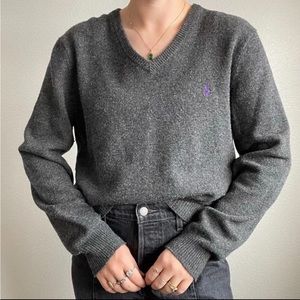 Ralph Lauren POLO v-neck sweater grey Size M